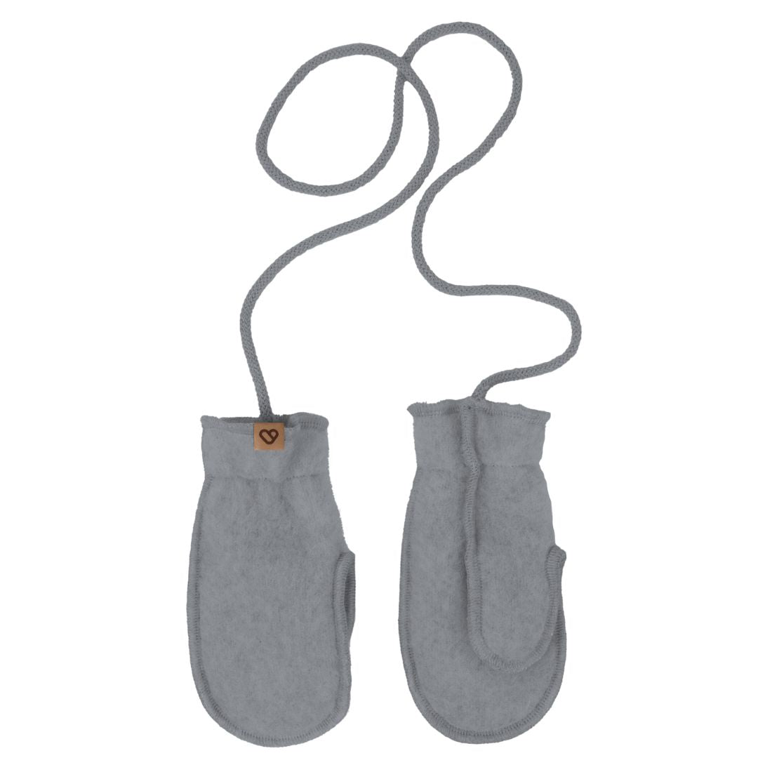 1 - 3 yrs Wool Mittens in Grey - 100% Wool - Bump & Milk