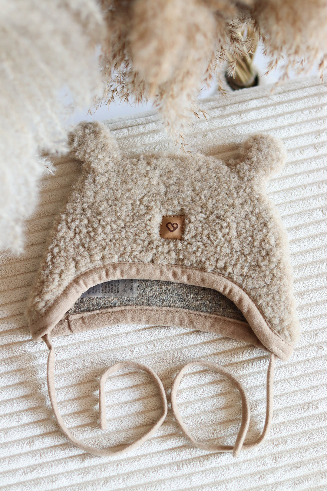 100% Soft Wool Hat ’Bear’ - Beige - Bump & Milk