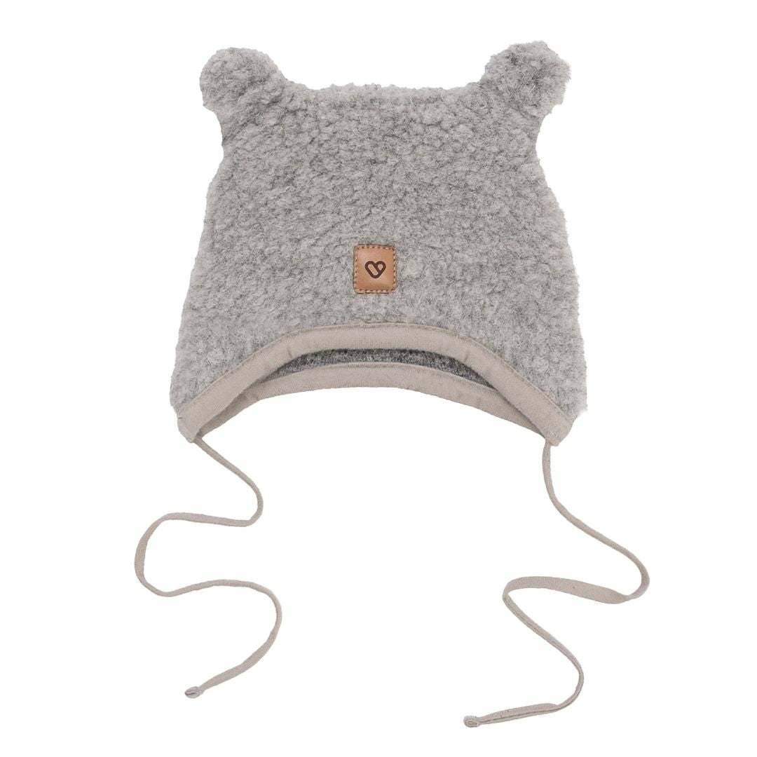 100% Soft Wool Hat ’Bear’ - Grey - Bump & Milk