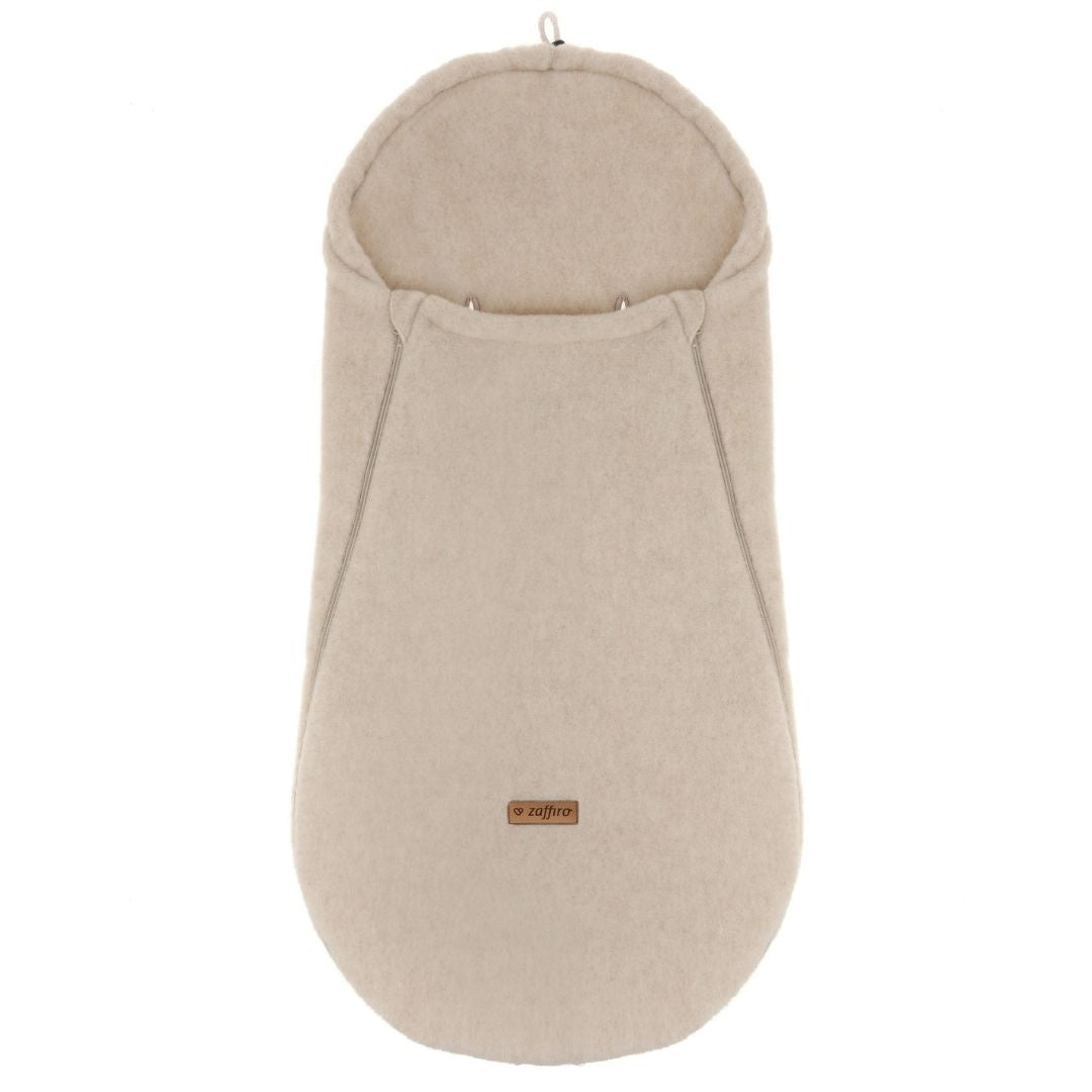 100% Wool Car Seat/Carrycot Sleeping Bag 0 - 18mths - Beige - Bump & Milk