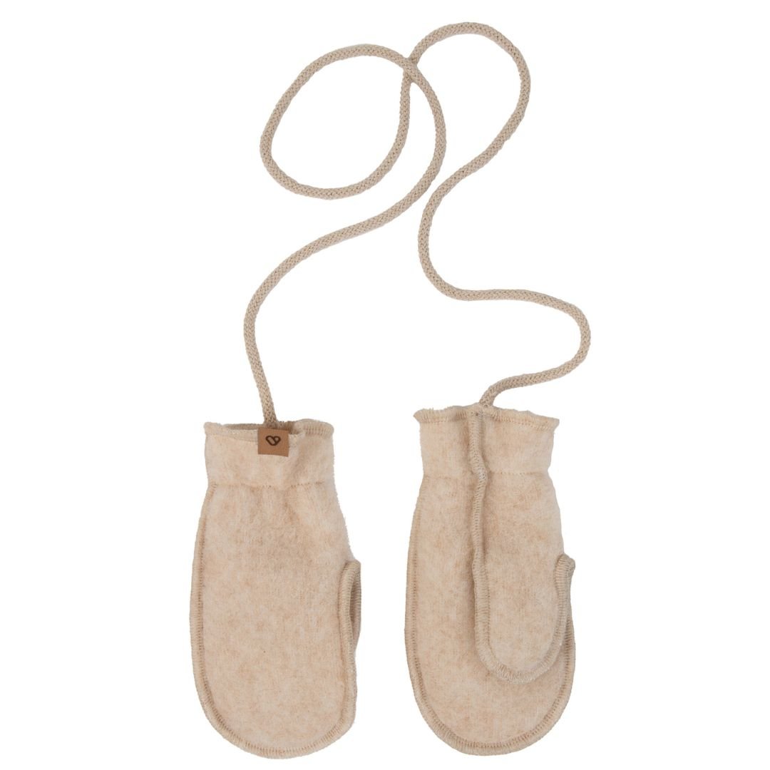 3 - 5 yrs Wool Mittens in Beige - 100% Wool - Bump & Milk