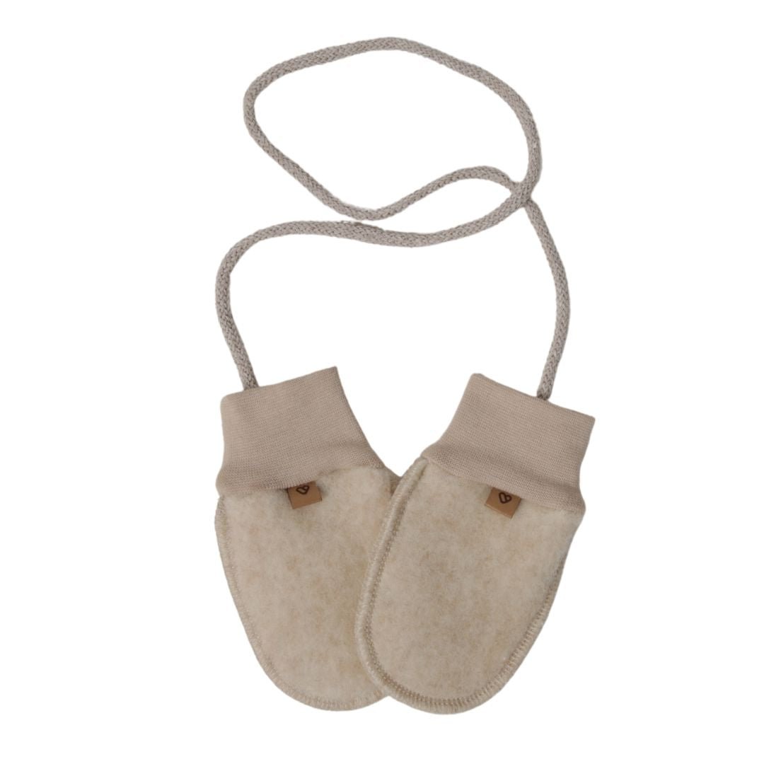 Baby Mittens in Beige - 100% Wool - Bump & Milk