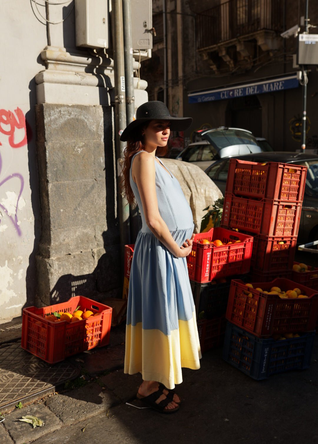 Bella Dress in Blue - Bump & Milk