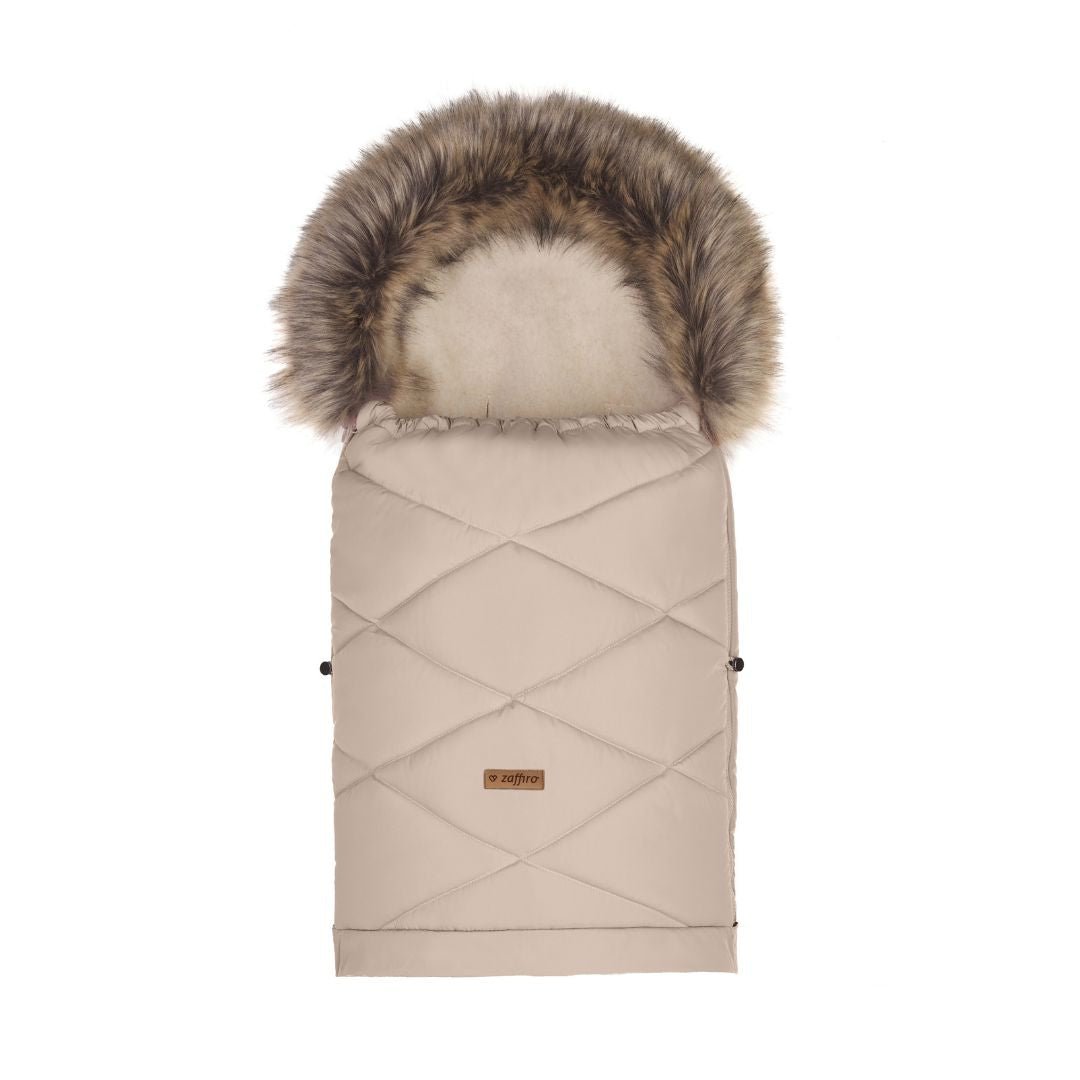 GrowUp 4.0 Footmuff Lined with 100% Sheepskin 0 - 4 yrs - Beige - Bump & Milk