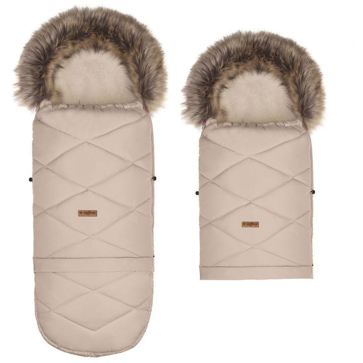 GrowUp 4.0 Footmuff Lined with 100% Sheepskin 0 - 4 yrs - Beige - Bump & Milk