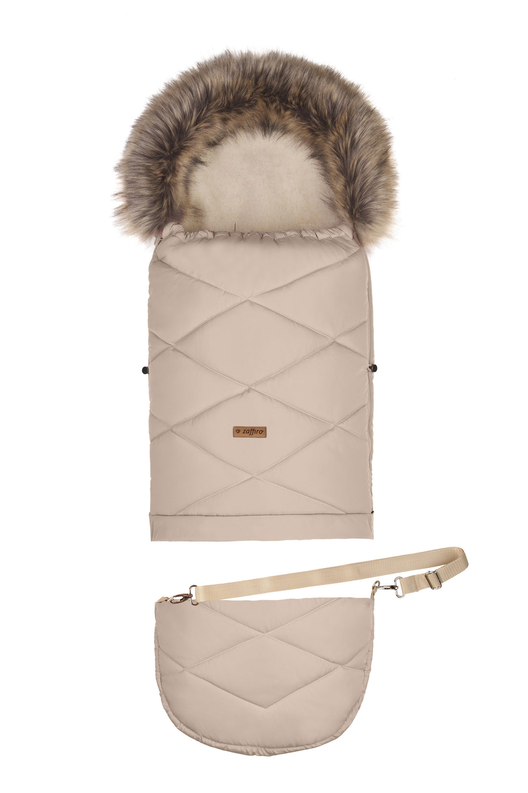 GrowUp 4.0 Footmuff Lined with 100% Sheepskin 0 - 4 yrs - Beige - Bump & Milk