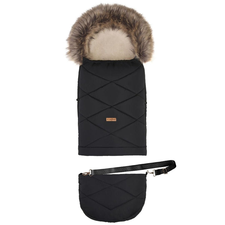 GrowUp 4.0 Footmuff Lined with 100% Sheepskin 0 - 4 yrs - Black - Bump & Milk