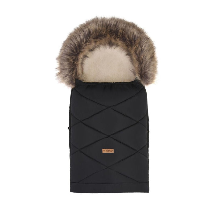 GrowUp 4.0 Footmuff Lined with 100% Sheepskin 0 - 4 yrs - Black - Bump & Milk