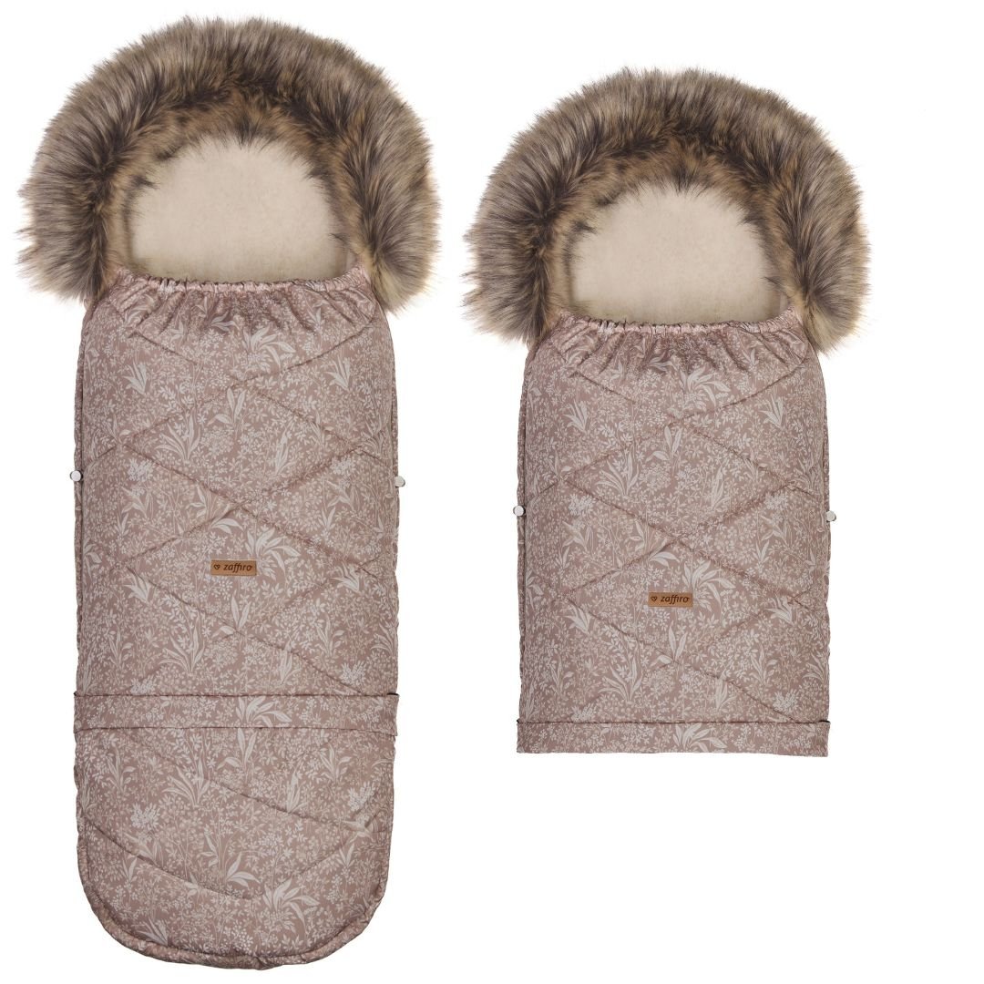 GrowUp 4.0 Footmuff Lined with 100% Sheepskin 0 - 4 yrs - Camel Print - Bump & Milk