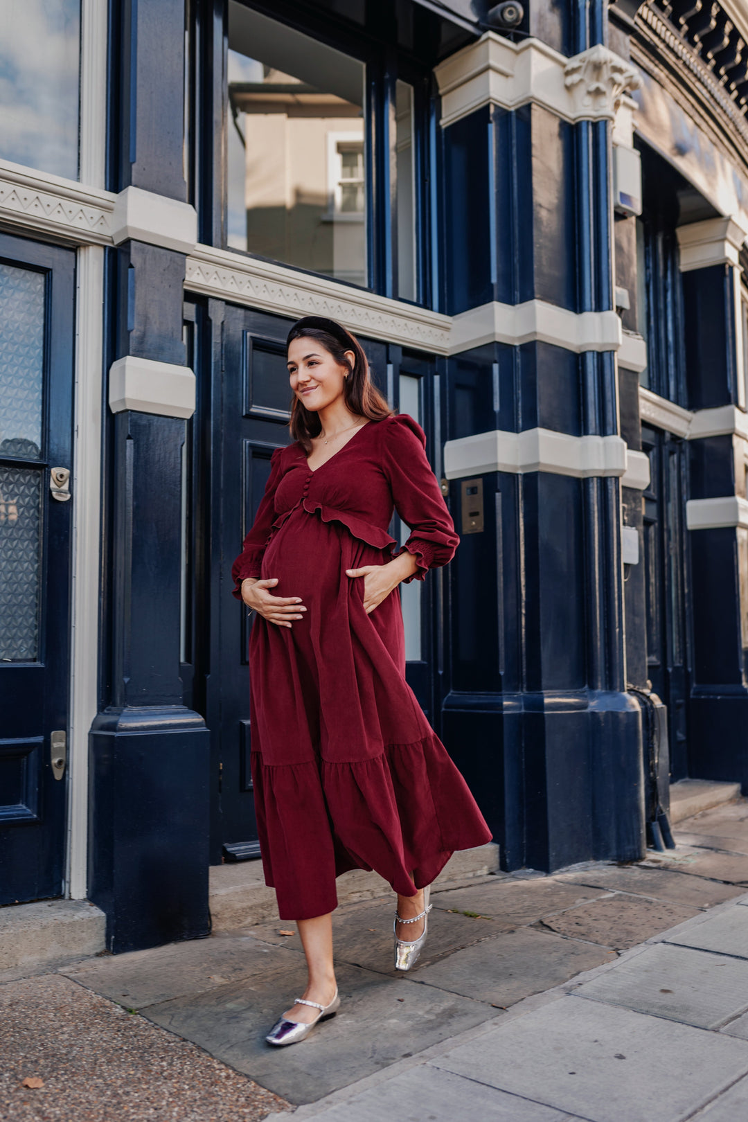 Corduroy Breastfeeding Dress | Maternity Dress For Holidays Bump & Milk Corduroy Breastfeeding Dress | Maternity Dress For Holidays Bump & Milk