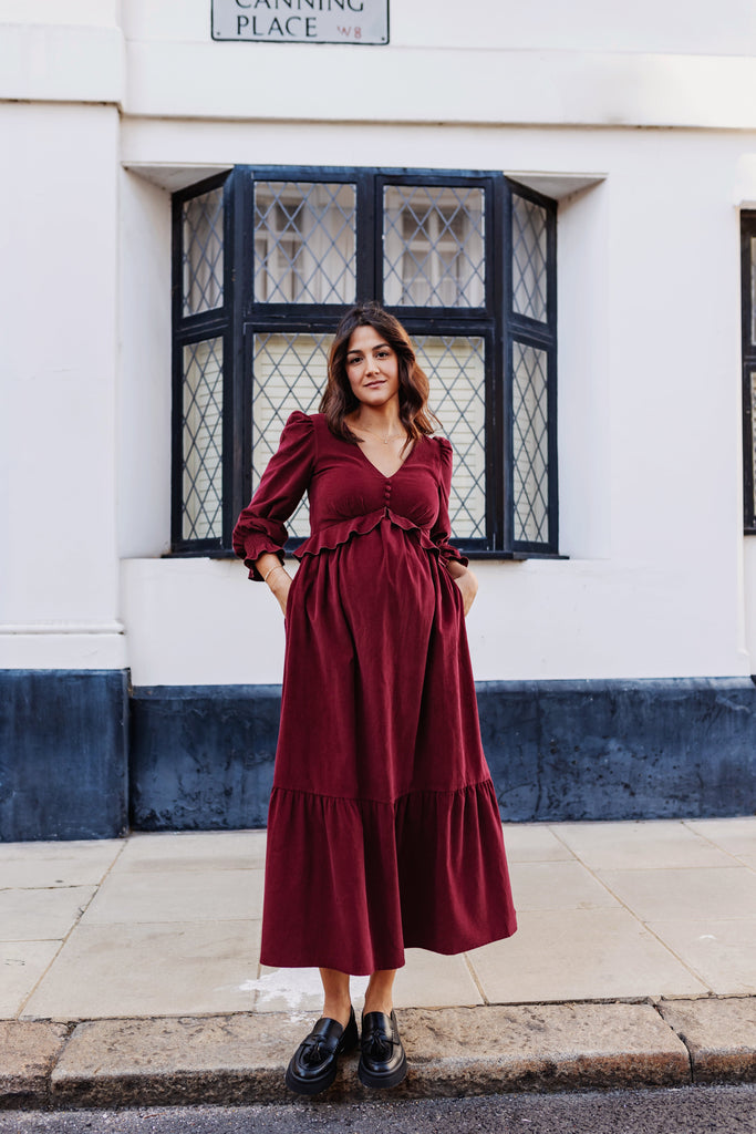 Corduroy Breastfeeding Dress