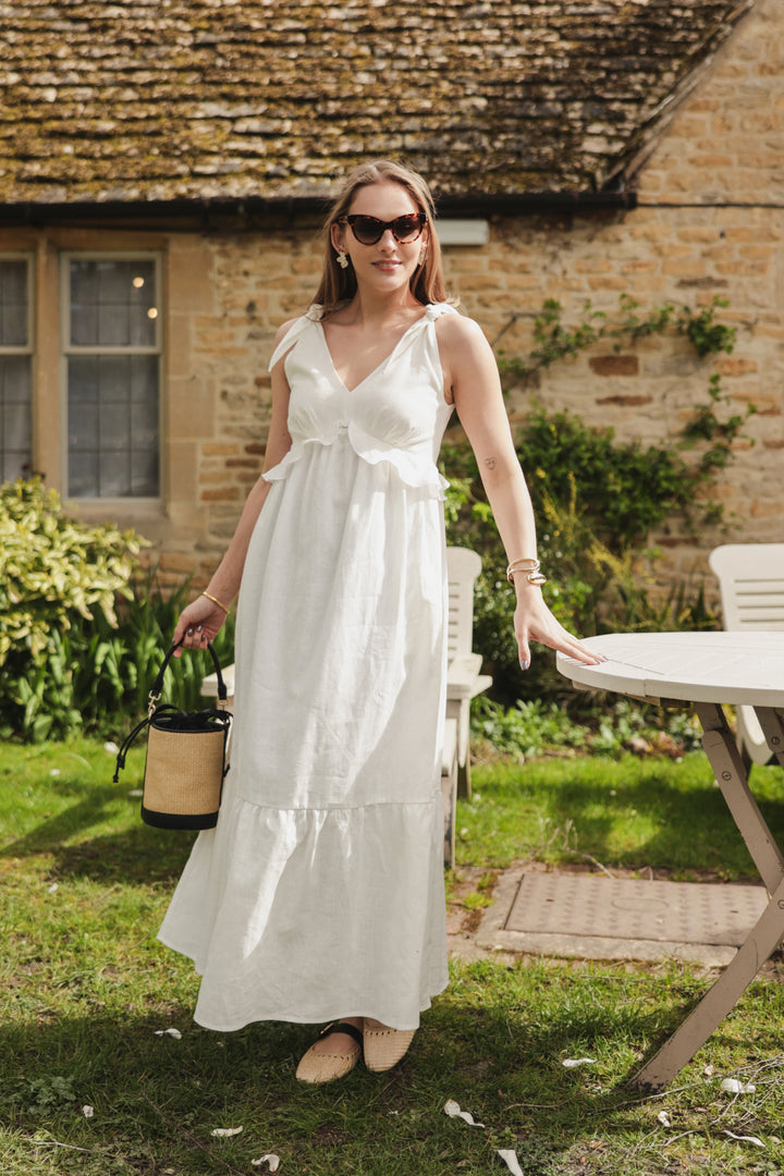 summer linen maternity dress