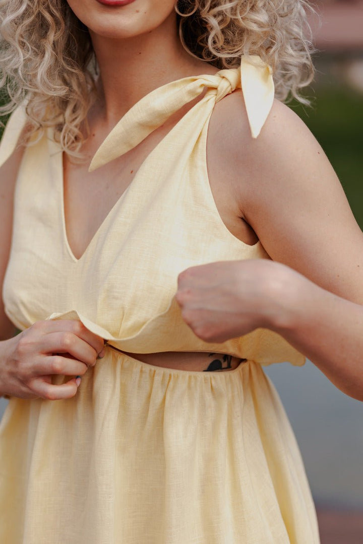 Sienna Dress Yellow - Bump & Milkdress