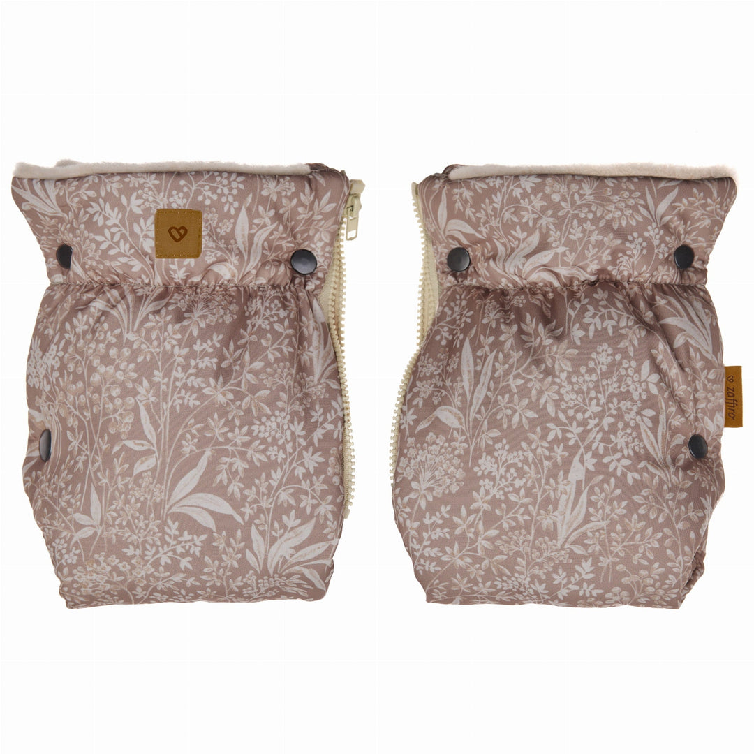 Wool Lined Pram Mittens - Toffee Print - Bump & Milk