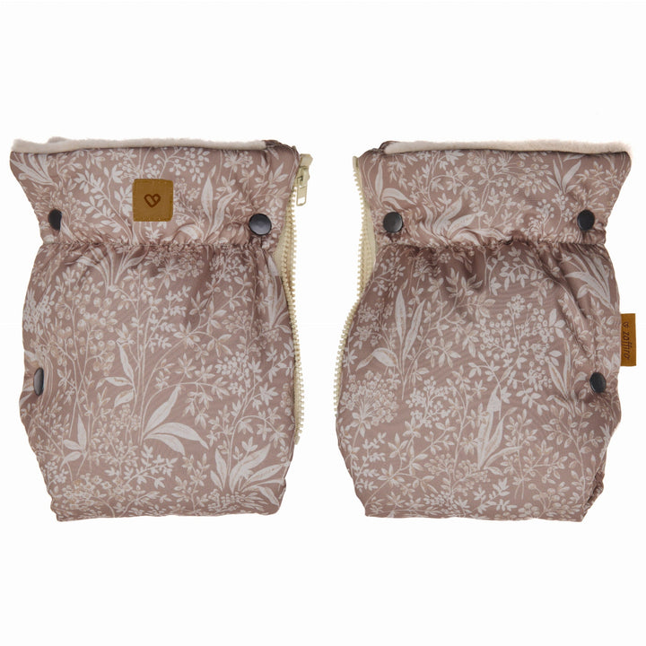 Wool Lined Pram Mittens - Toffee Print - Bump & Milk