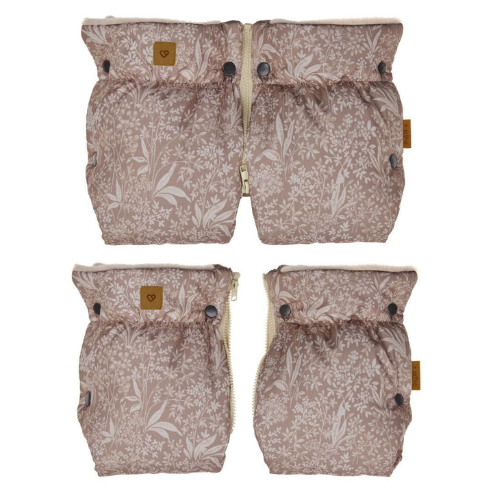 Wool Lined Pram Mittens - Toffee Print - Bump & Milk